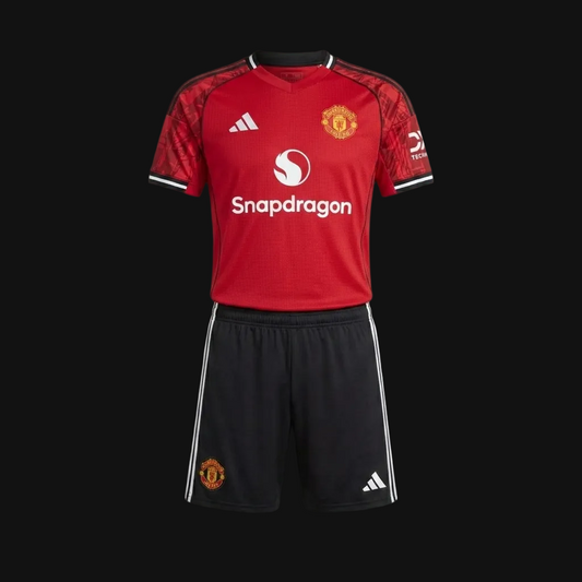 adidas Manchester United 2025/26 home jersey and shorts set