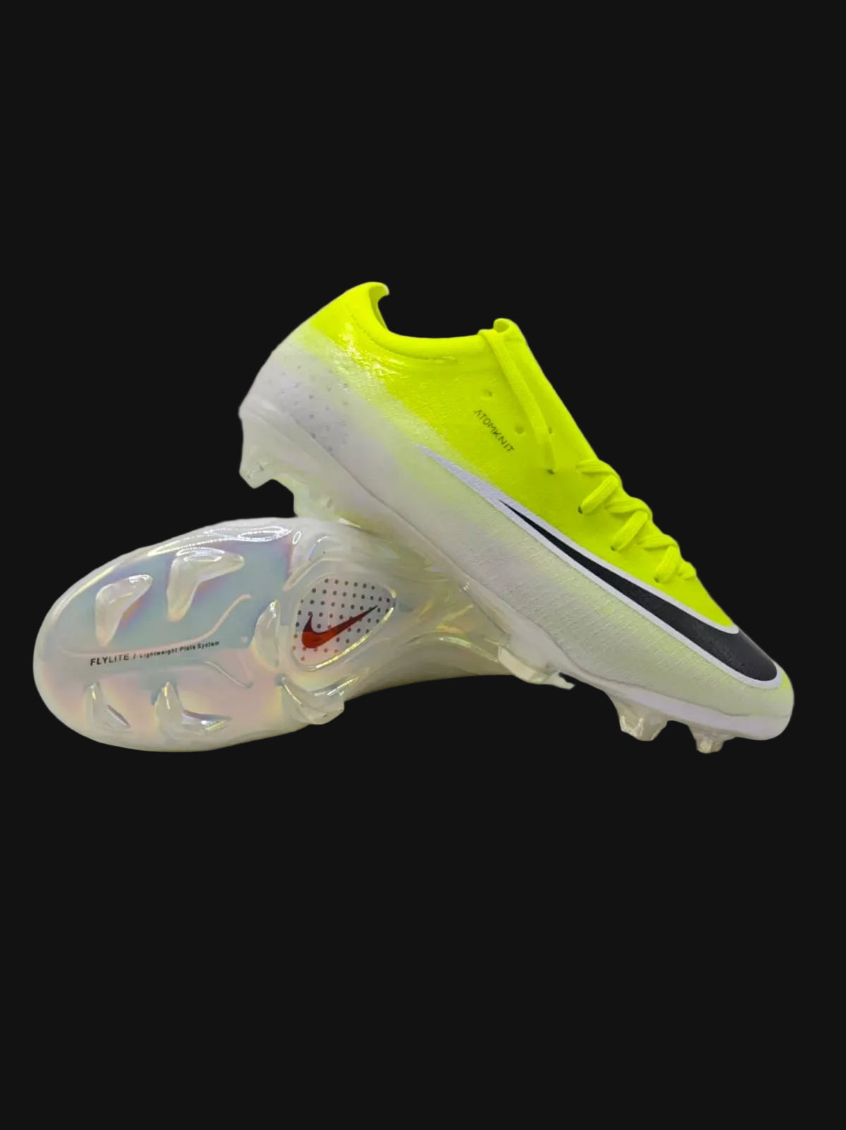Mercurial Vapor 17 Elite Neon Yellow Black White Air Zoom FG Cleats