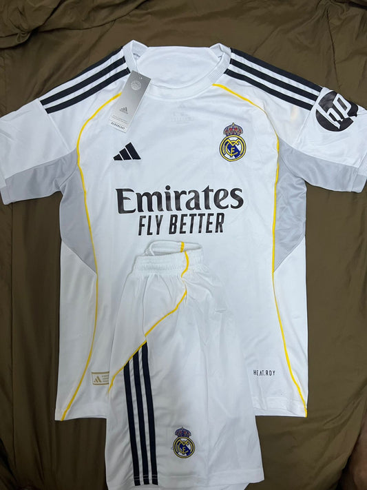 Adidas Real Madrid 2025/26 Home Jersey and shorts set
