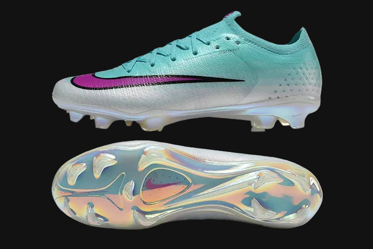 Nike Mercurial Vapor soccer cleats white and turquoise