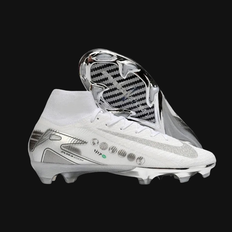 Nike Air Zoom Mercurial Superfly 10 Elite White and Silver Firm Ground FG Football Boot